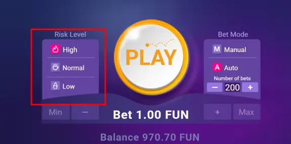 plinko risk settings